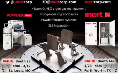 Inert to Exhibit Post-Processing, Powder Handling, and Argon Gas Systems at AMUG and Rapid
