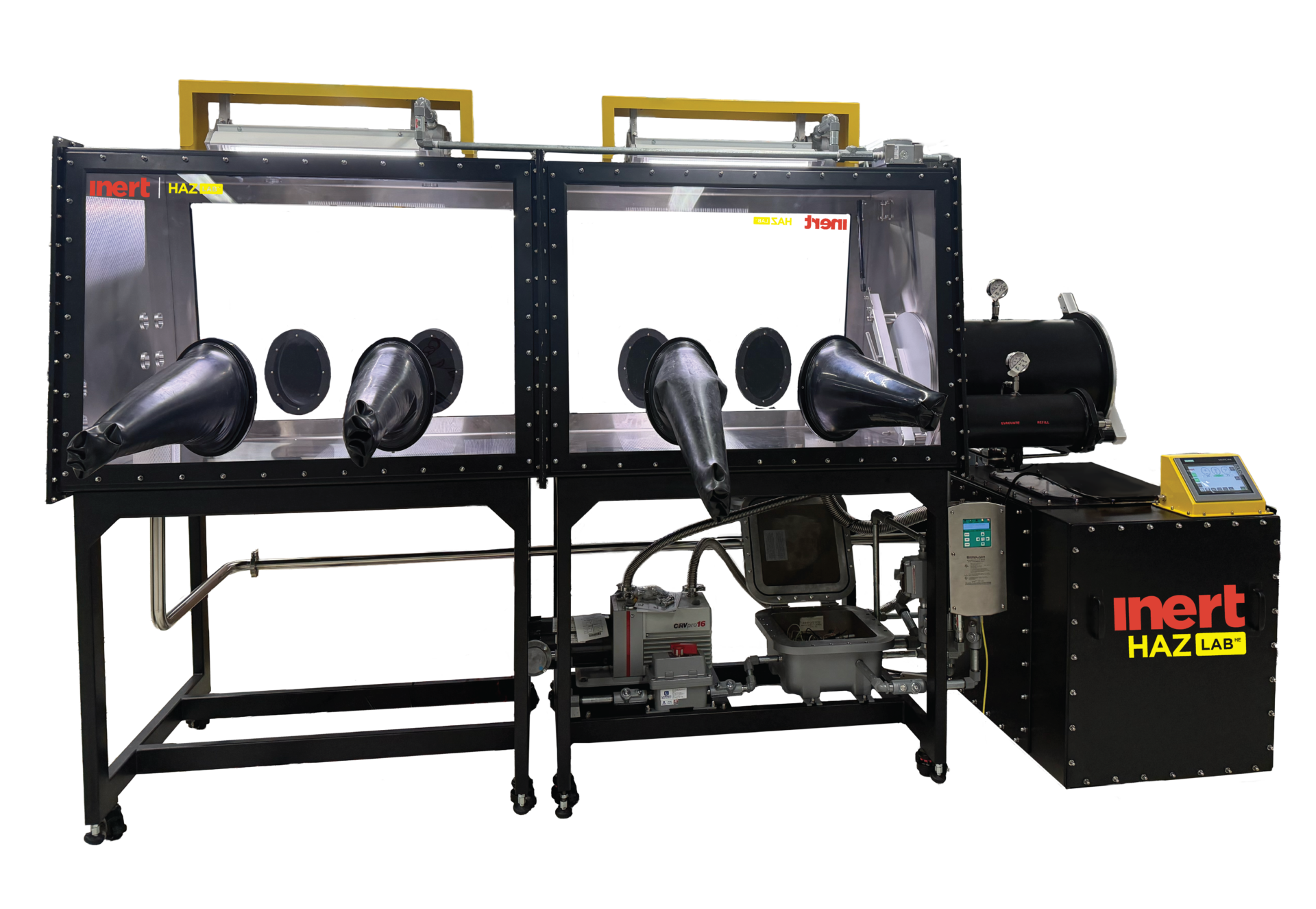 hazlab Inert Haz Lab HE dual-bay glovebox system